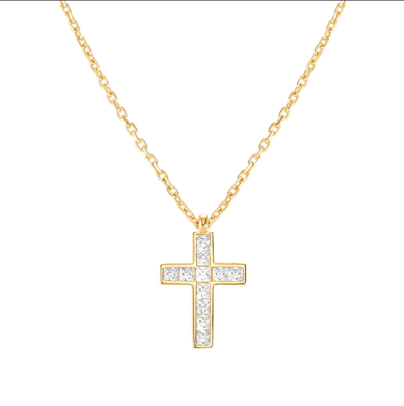 Halskette Carismatica Kreuz und Cubic Zirkonia in verschiedenen Farben