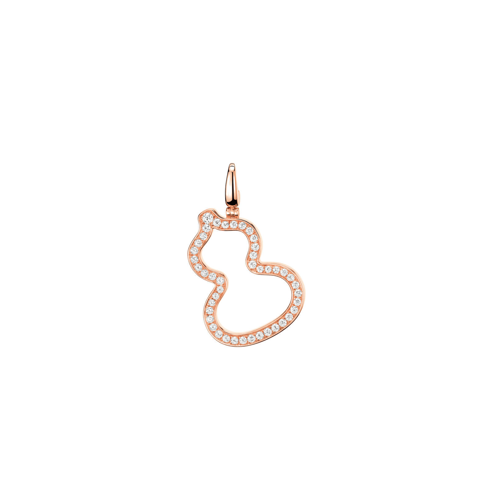 Wulu großer Anhänger in 18K weissgold mit Diamanten