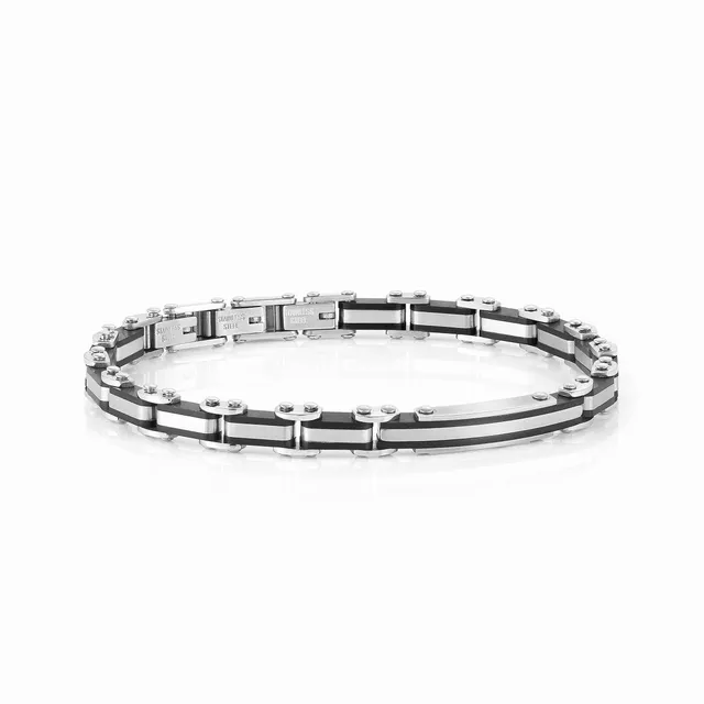 Armband in Edelstahl mit Plakette STRONG