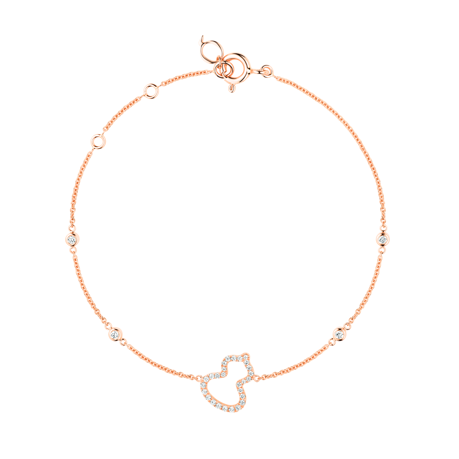 Petite Wulu Bracelet in 18 K Roségold mit Diamanten