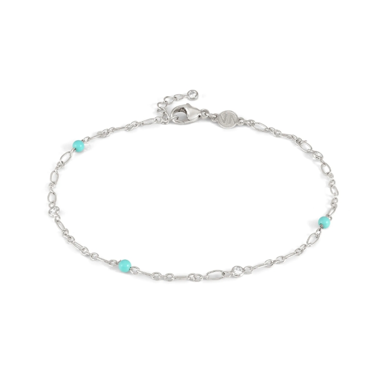 Fußkettchen Anklets in Silber mit Türkis Steinen