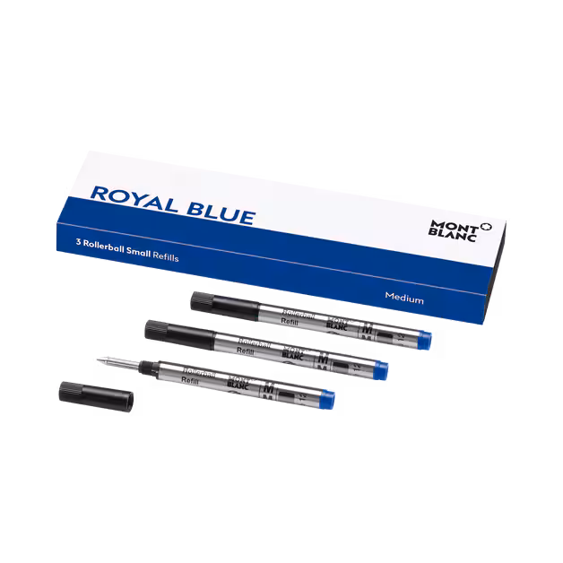3x Rollerball-Minen Klein, Royal Blue