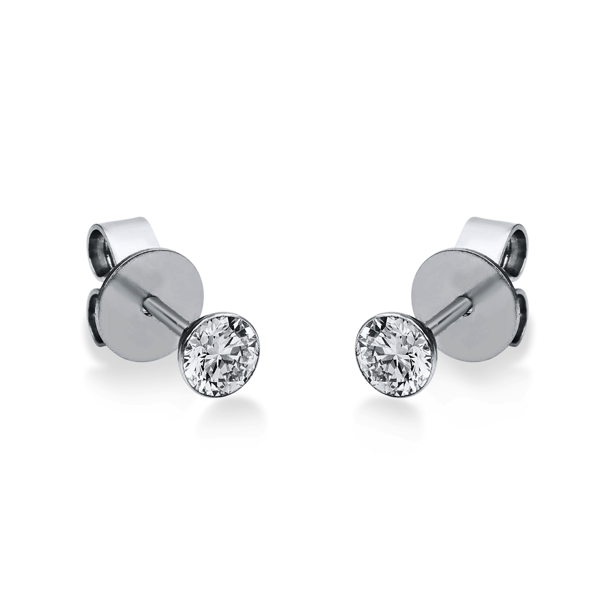 Ohrringe SOLITÄR Zarge 750er Weißgold